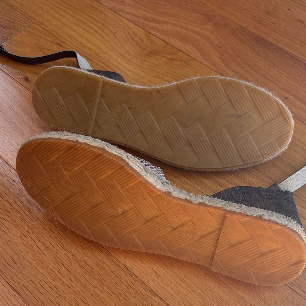 Kenneth Cole Snakeskin Espadrille Sandals - Brown and Tan - Picture 3 of 5